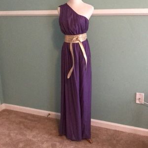 Grecian Goddess! Purple One-Shoulder Dress!
